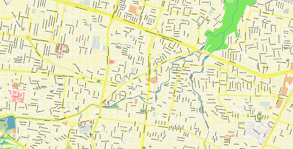 Guadalajara Mexico Vector Map Exact High Detailed Street Map editable Adobe Illustrator in layers