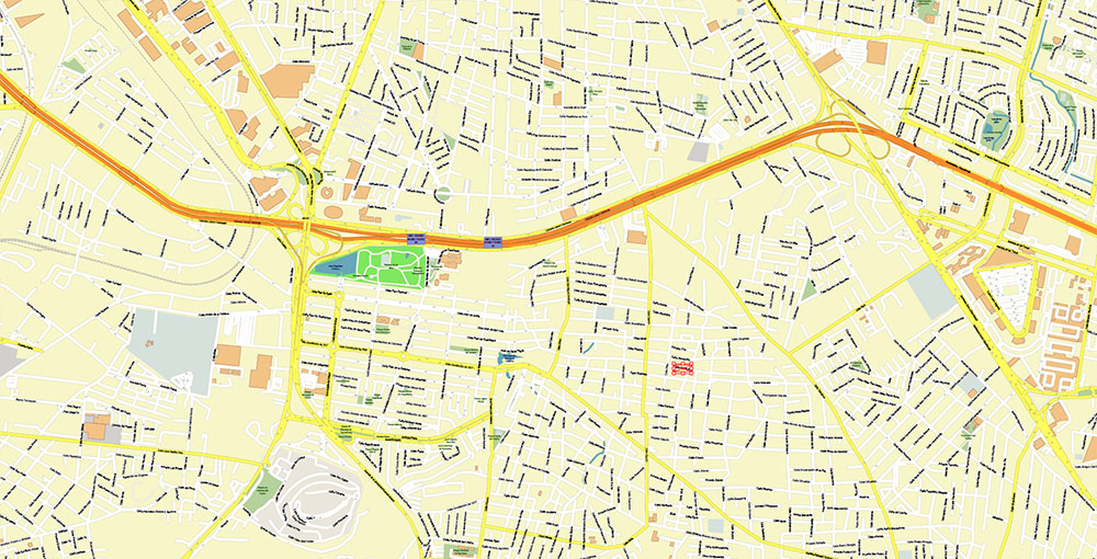 Guadalajara Mexico Vector Map Exact High Detailed Street Map editable Adobe Illustrator in layers
