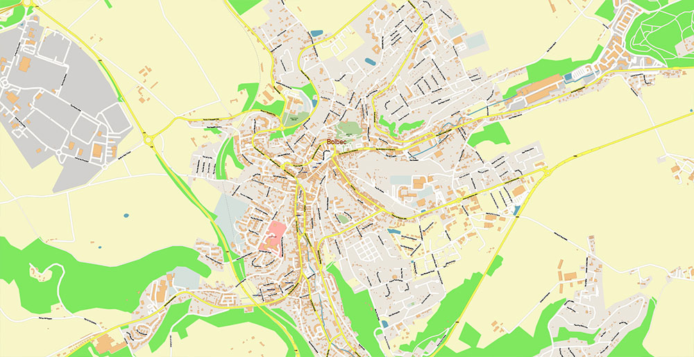Le Havre France Vector Map Exact High Detailed Street Map editable Adobe Illustrator in layers