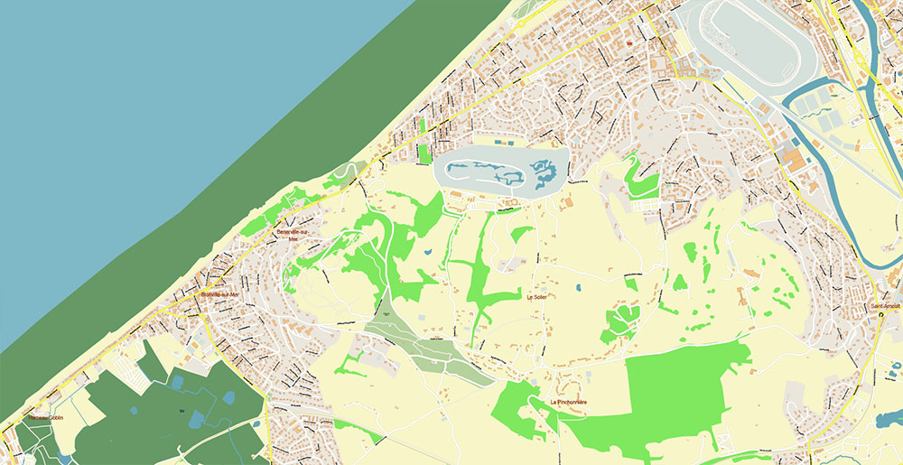 Le Havre France Vector Map Exact High Detailed Street Map editable Adobe Illustrator in layers