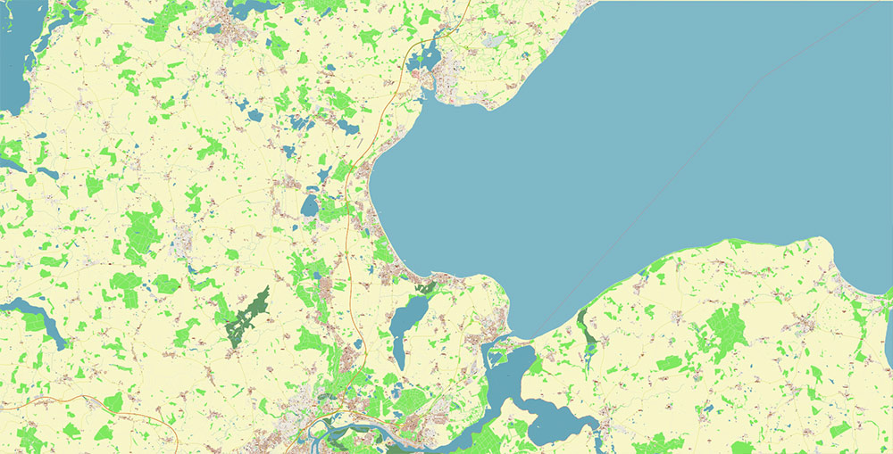 Lubeck Germany Vector Map Exact High Detailed Street Map editable Adobe Illustrator in layers
