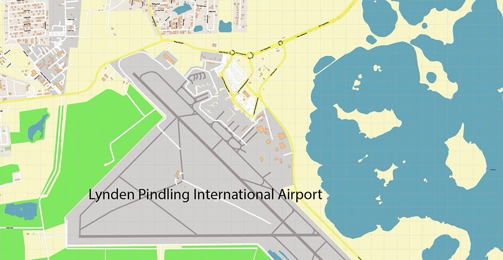 Nassau Bahamas Vector Map Exact High Detailed Street Map editable Adobe Illustrator in layers