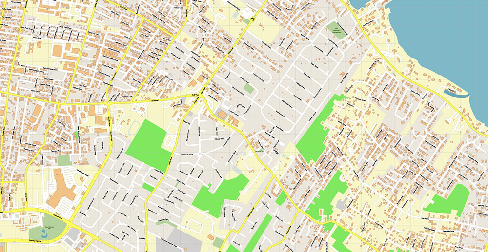 Nassau Bahamas Vector Map Exact High Detailed Street Map editable Adobe Illustrator in layers