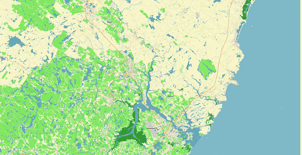 Rochester Dover Portsmouth New Hampshire USA Vector Map Exact High Detailed Street Map editable Adobe Illustrator in layers