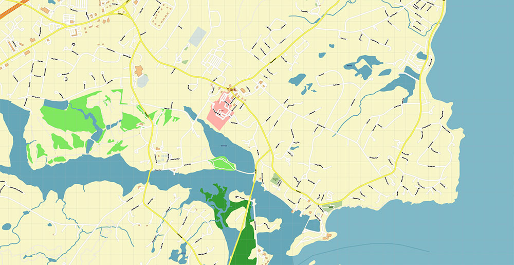 Rochester Dover Portsmouth New Hampshire USA Vector Map Exact High Detailed Street Map editable Adobe Illustrator in layers