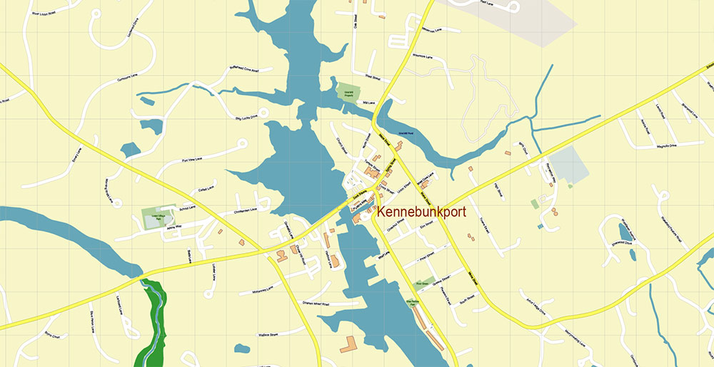 Rochester Dover Portsmouth New Hampshire USA Vector Map Exact High Detailed Street Map editable Adobe Illustrator in layers