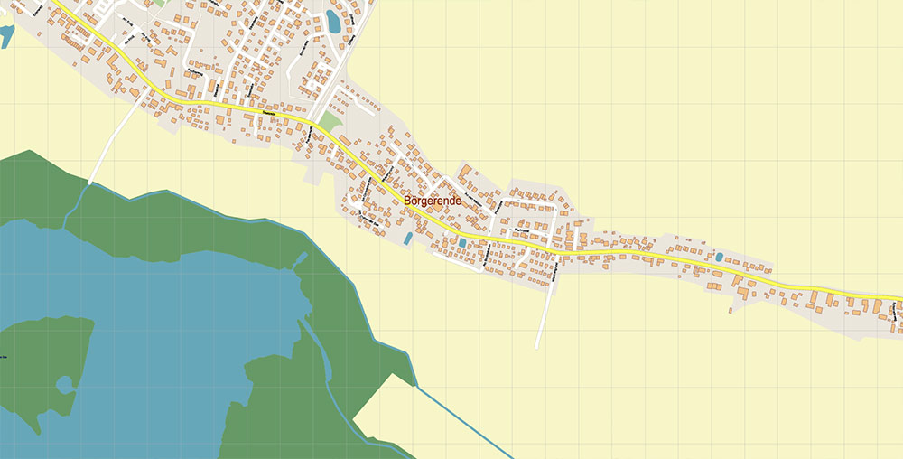 Rostock Germany Vector Map Exact High Detailed Street Map editable Adobe Illustrator in layers
