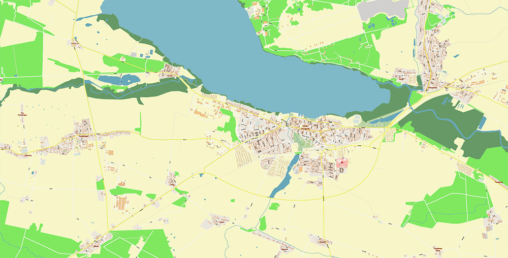 Rostock Germany Vector Map Exact High Detailed Street Map editable Adobe Illustrator in layers