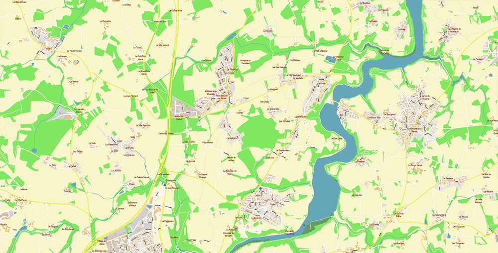 Saint-Malo Dinan France Vector Map Exact High Detailed Street Map editable Adobe Illustrator in layers