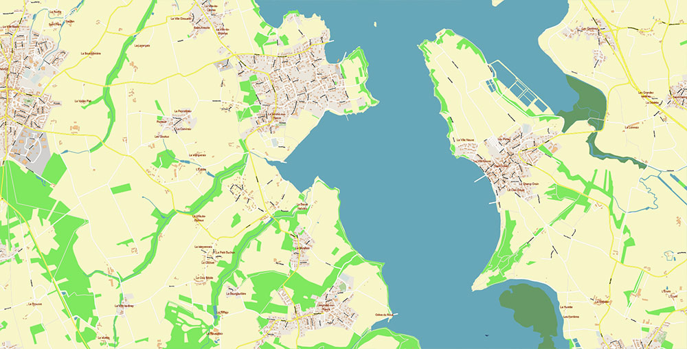 Saint-Malo Dinan France Vector Map Exact High Detailed Street Map editable Adobe Illustrator in layers