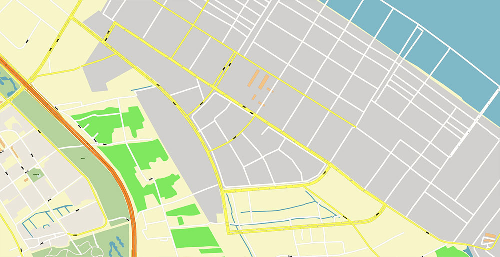 Shanghai China Waigaoqiao Port Map Vector Exact High Detailed Street Map editable Adobe Illustrator in layers