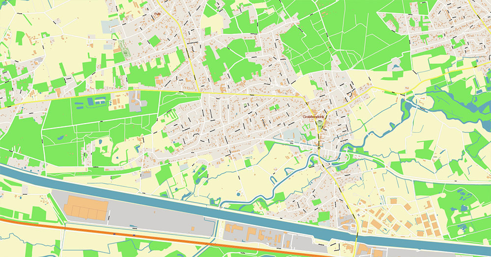 Antwerpen Belgium Vector Map exact detailed City Plan editable Layered Adobe Illustrator Street Map