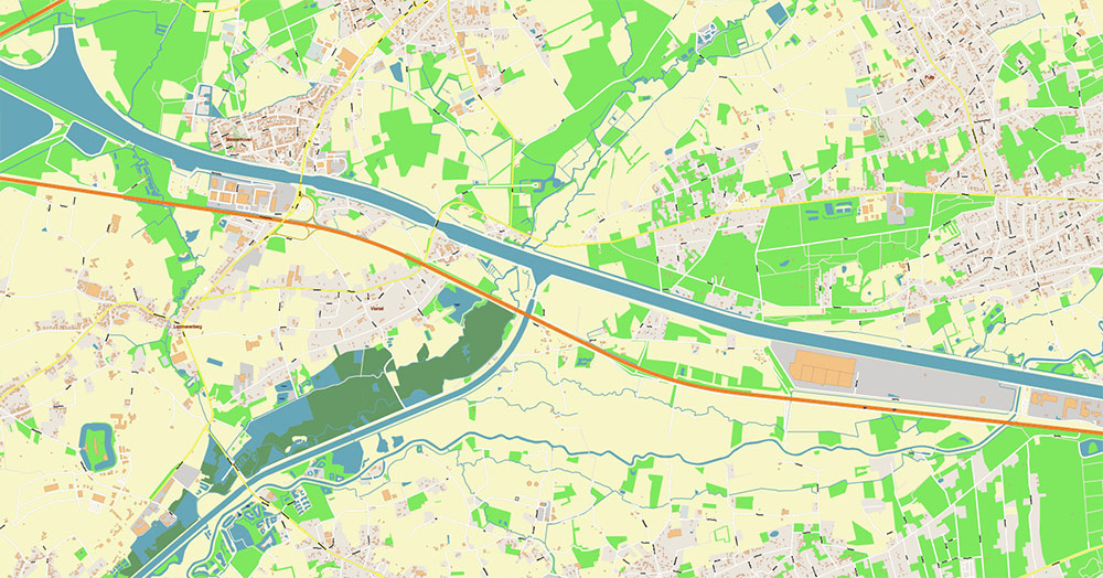 Antwerpen Belgium Vector Map exact detailed City Plan editable Layered Adobe Illustrator Street Map