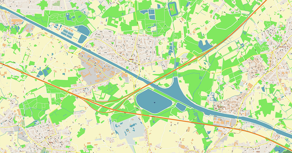 Antwerpen Belgium Vector Map exact detailed City Plan editable Layered Adobe Illustrator Street Map