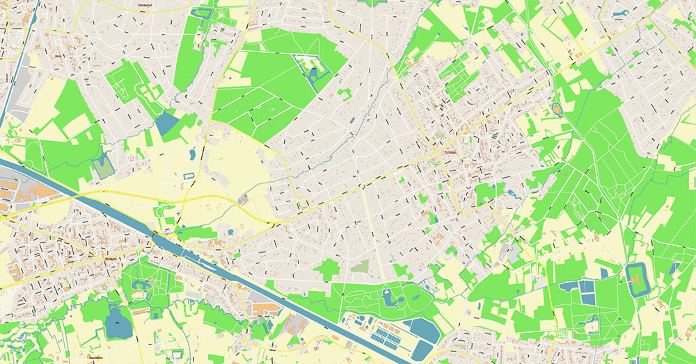 Antwerpen Belgium Vector Map exact detailed City Plan editable Layered Adobe Illustrator Street Map