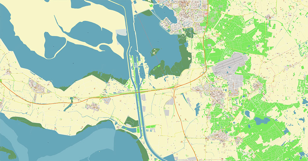 Antwerpen Belgium Vector Map exact detailed City Plan editable Layered Adobe Illustrator Street Map