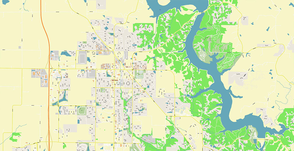 Cedar Rapids and Iowa City Iowa USA Exact High Detailed Street Map editable Adobe Illustrator in layers