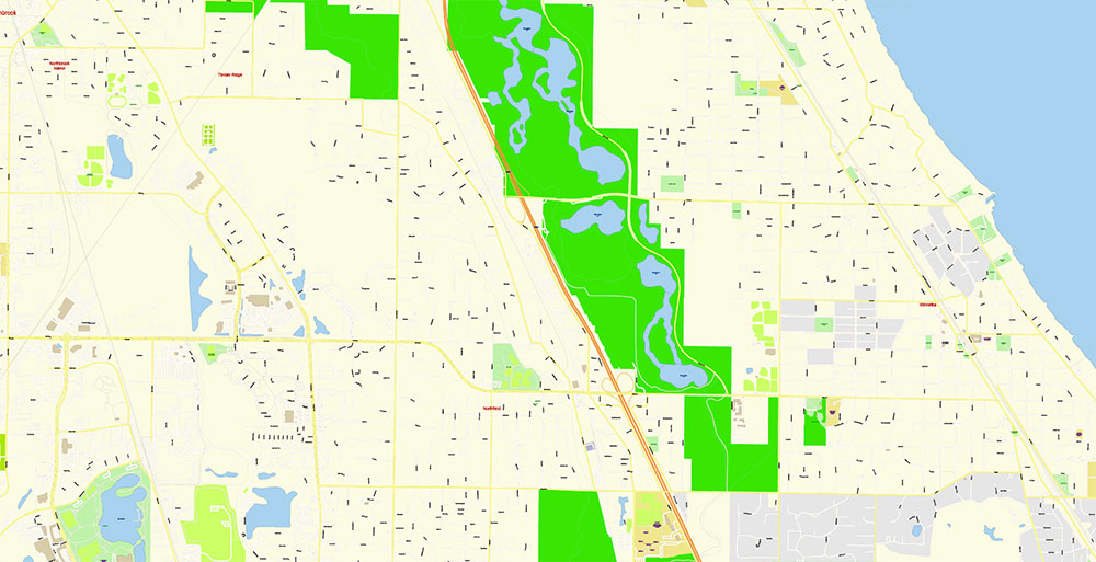 Chicago Illinois USA Vector Map: Exact High Detailed Street Map editable Adobe Illustrator in layers