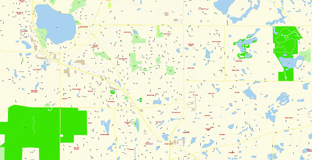 Chicago Illinois USA Vector Map: Exact High Detailed Street Map editable Adobe Illustrator in layers
