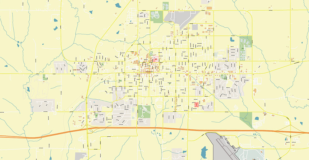 Des Moines Iowa USA Vector Map Exact High Detailed Street Map editable Adobe Illustrator in layers