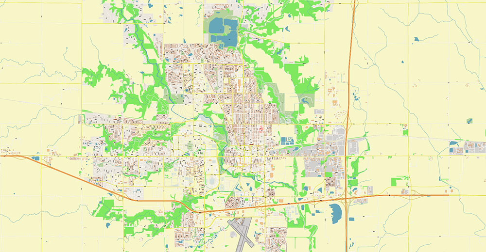Des Moines Iowa USA Vector Map Exact High Detailed Street Map editable Adobe Illustrator in layers