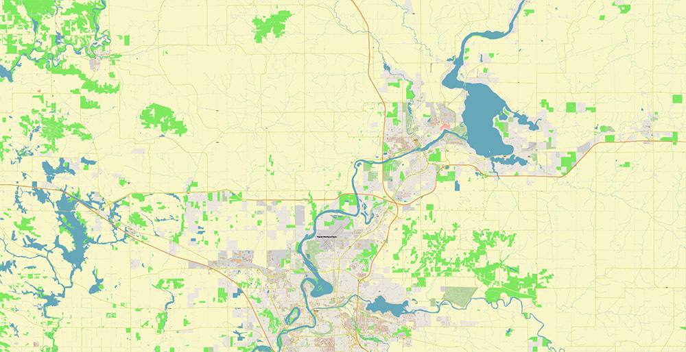 Eau Claire Wisconsin USA Vector Map Exact High Detailed Street Map editable Adobe Illustrator in layers