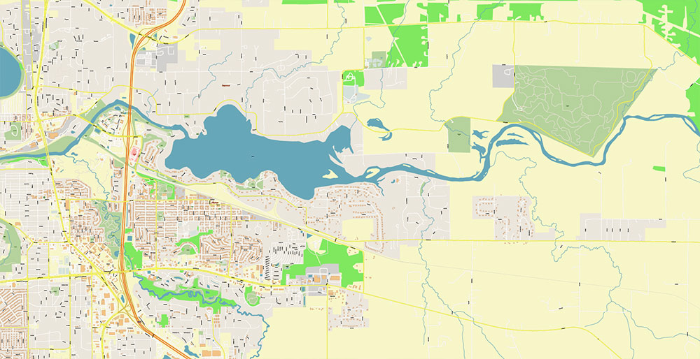 Eau Claire Wisconsin USA Vector Map Exact High Detailed Street Map editable Adobe Illustrator in layers