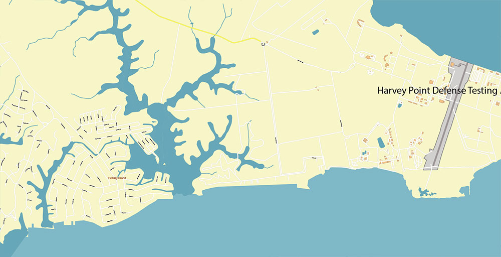 Elizabeth City and Plymouth North Carolina USA Vector Map Exact High Detailed Street Map editable Adobe Illustrator in layers