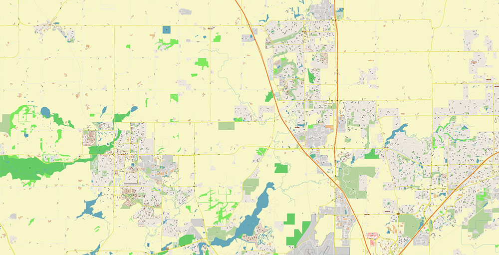 Madison Wisconsin USA Vector Map: Exact High Detailed Street Map editable Adobe Illustrator in layers