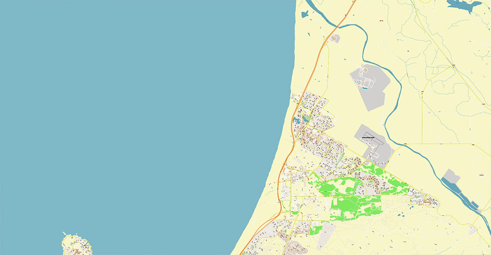 Monterey California USA Vector Map: Exact High Detailed Street Map editable Adobe Illustrator in layers