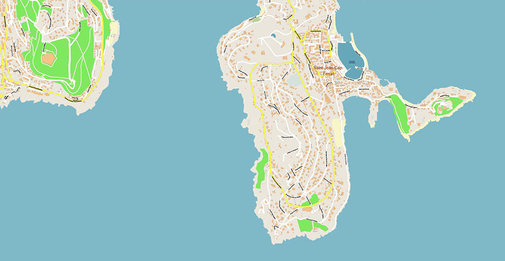 Nice France Vector Map: Exact High Detailed Street Map editable Adobe Illustrator in layers