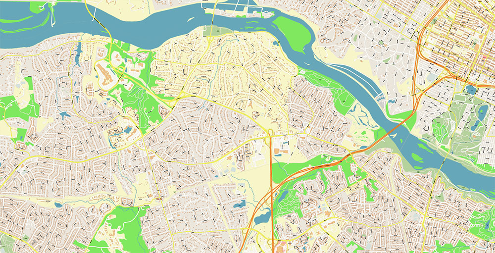 Richmond + Petersburg Virginia USA Vector Map Exact High Detailed Street Map editable Adobe Illustrator in layers