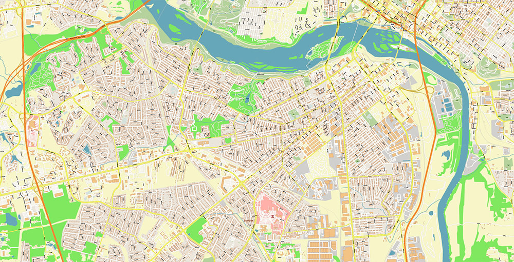 Richmond + Petersburg Virginia USA Vector Map Exact High Detailed Street Map editable Adobe Illustrator in layers
