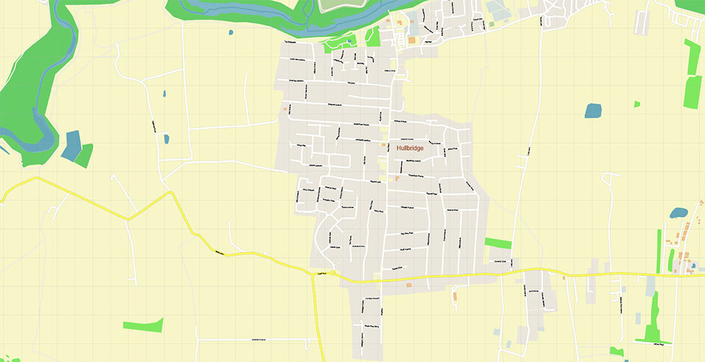 Southend-on-Sea / Wickford UK Vector Map Exact High Detailed Street Map editable Adobe Illustrator in layers