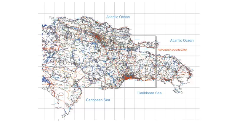 Map Republica Dominicana DXF & DWG for AutoCAD