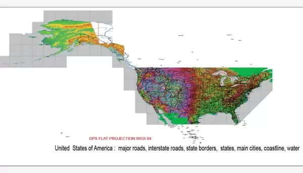 map, vector, usa, illustrator, road map, relief map