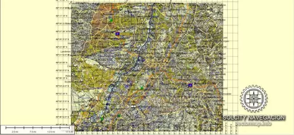 Karlsruhe Map Vector Germany printable street map Atlas 100 parts City Plan full editable Adobe Illustrator Royalty free