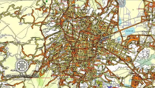 Mexico City vector map full with streets, with neighborhoods and suburbs full named, 25 parts Mexico, Adobe Illustrator