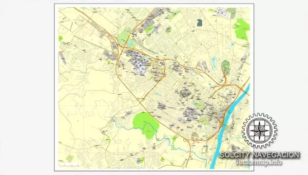 Vector map Albany, New York, US printable vector street City Plan map, full editable, Adobe Illustrator