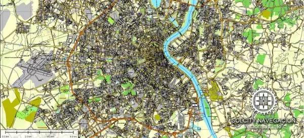 Bordeaux, France printable vector street full Atlas 49 parts map, full editable, Adobe Illustrator, full vector 3 x 3 m, scalable, editable, text format street names, 99,3 mb ZIP All streets, all buildings.
