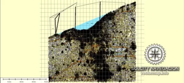 Cleveland, Ohio, US printable vector street Atlas 25 patrs map, full editable, Adobe Illustrator