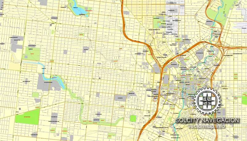Map vector San Antonio, Texas, US printable vector street City Plan map, full editable, Adobe Illustrator