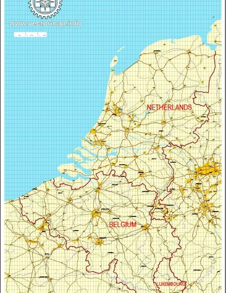 Free vector map Belgium - Netherland - Luxembourg, Adobe Illustrator, download now maps vector clipart >>>>> Map for design, projects, presentation free to use as you like.
