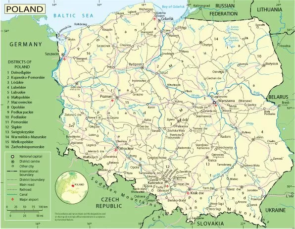 Poland: Free download vector map Poland, Adobe Illustrator, download now