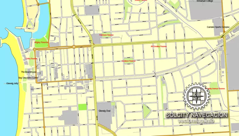 Map vector Adelaide, Australia, printable vector street City Plan map, full editable, Adobe illustrator Map for design, print, arts, projects, presentations, for architects, designers and builders