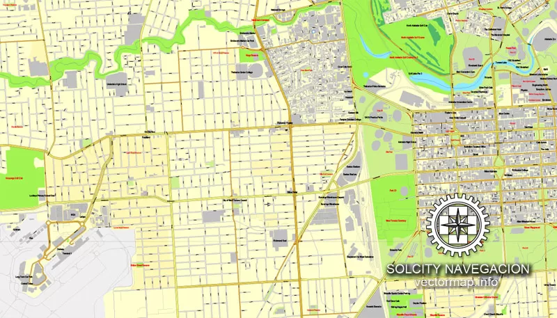 Map vector Adelaide, Australia, printable vector street City Plan map, full editable, Adobe illustrator Map for design, print, arts, projects, presentations, for architects, designers and builders