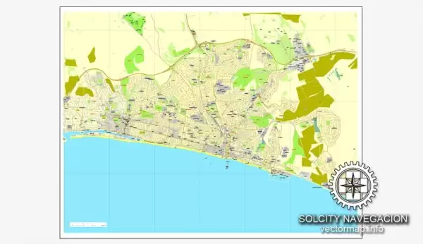 Map vector Brighton, England, UK Great Britain, printable vector street City Plan map, full editable, Adobe Illustrator