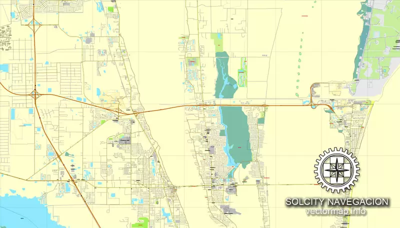 Map vector Cape Canaveral, Florida, US printable vector street City Plan map, full editable, Adobe Illustrator Map for design, print, arts, projects, presentations, for architects, designers and builders.