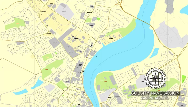 Map Vector Derry, Ireland printable vector street City Plan map, full editable, Adobe Illustrator