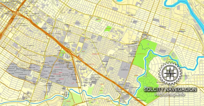 Map vector Houston, Texas, US printable vector street City Plan map, full editable, Corel Draw Map for design, print, arts, projects, presentations, for architects, designers and builders